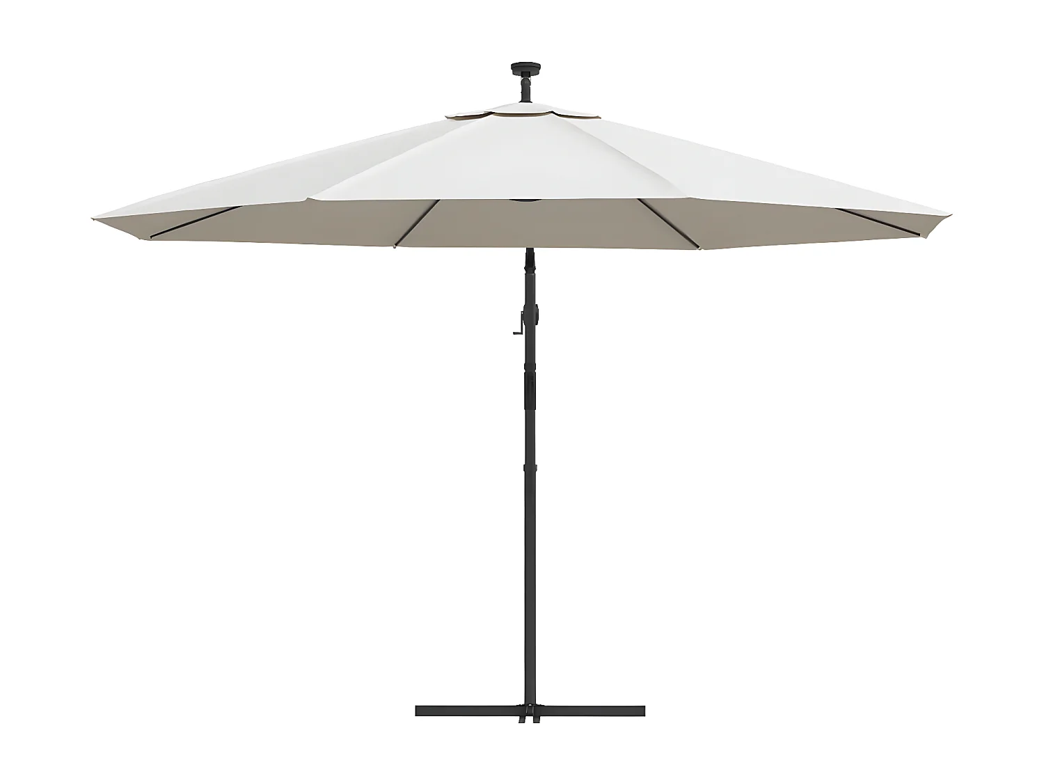 Parasol en porte-à-feux et poteau métallique 350 cm Sable