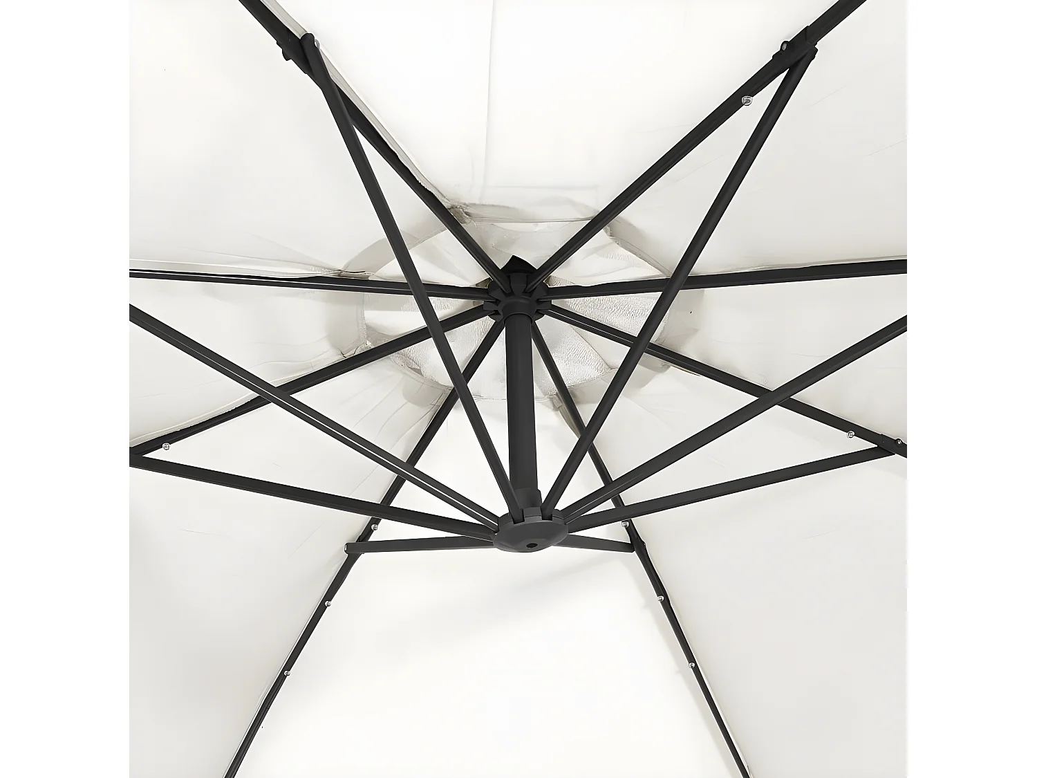 Parasol en porte-à-feux et poteau métallique 350 cm Sable
