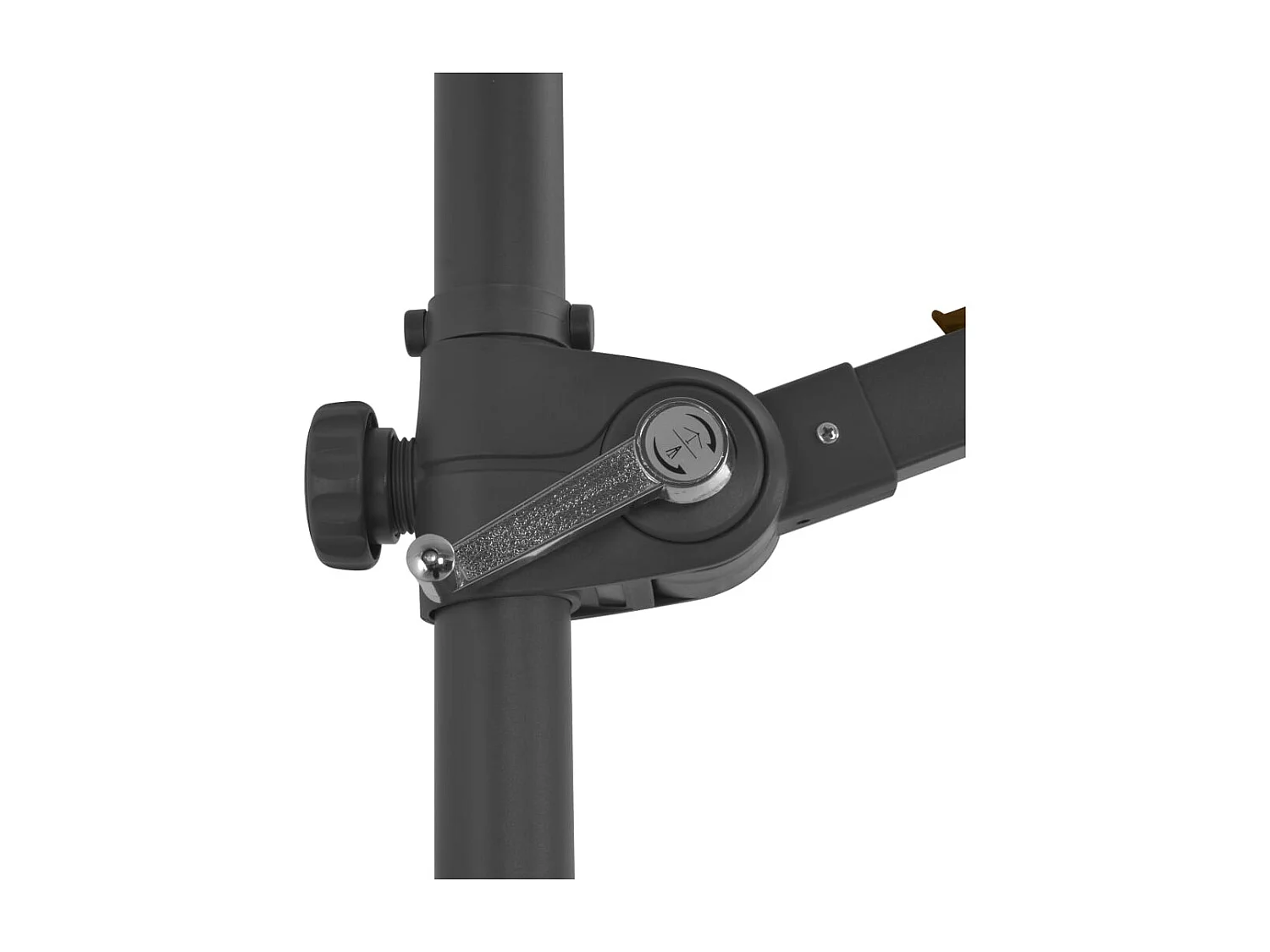 Sombrilla voladiza con poste de acero gris topo 300 cm