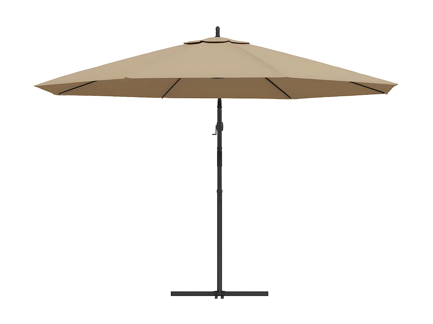 Guarda-sol cantilever mastro alumínio 350 cm cinza-acastanhado