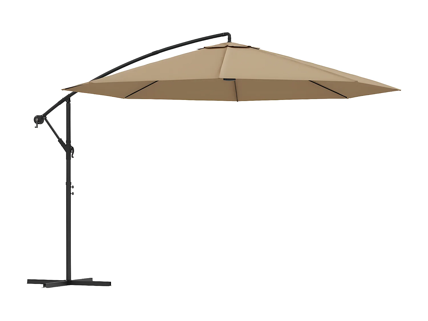 Guarda-sol cantilever mastro alumínio 350 cm cinza-acastanhado
