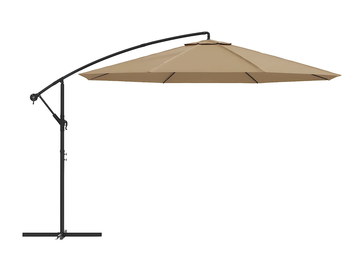 Guarda-sol cantilever mastro alumínio 350 cm cinza-acastanhado