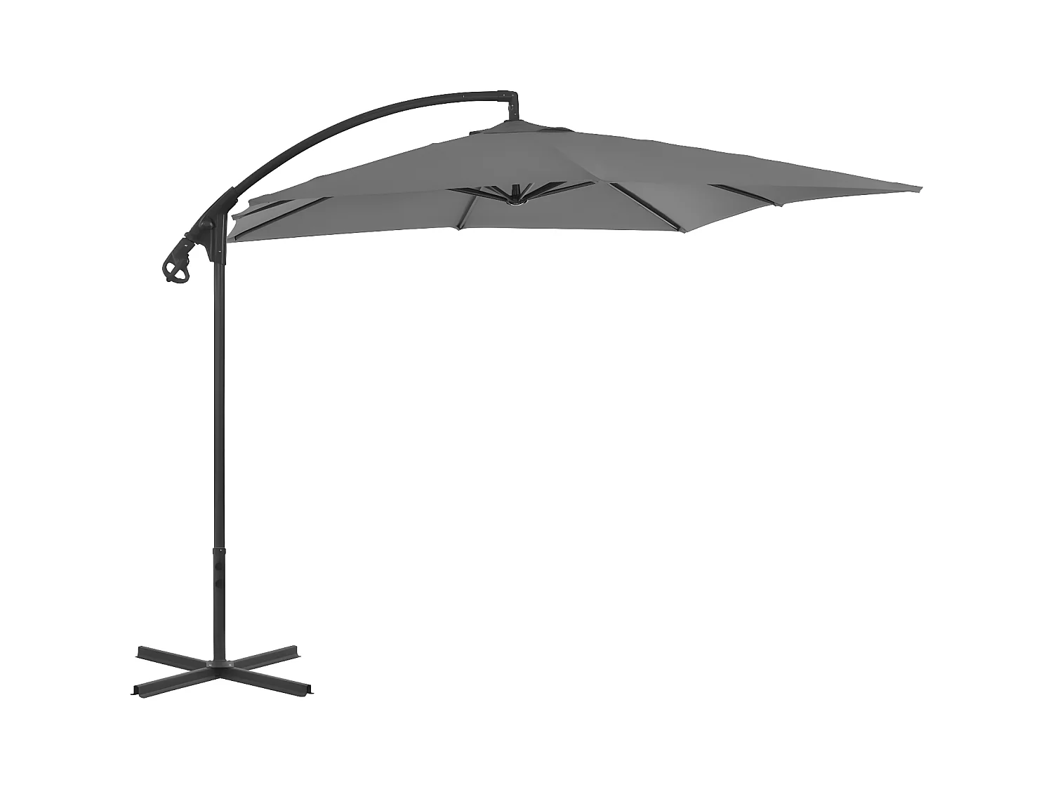Parasol en porte-à-feux avec mât en acier 250x250 cm Anthracite