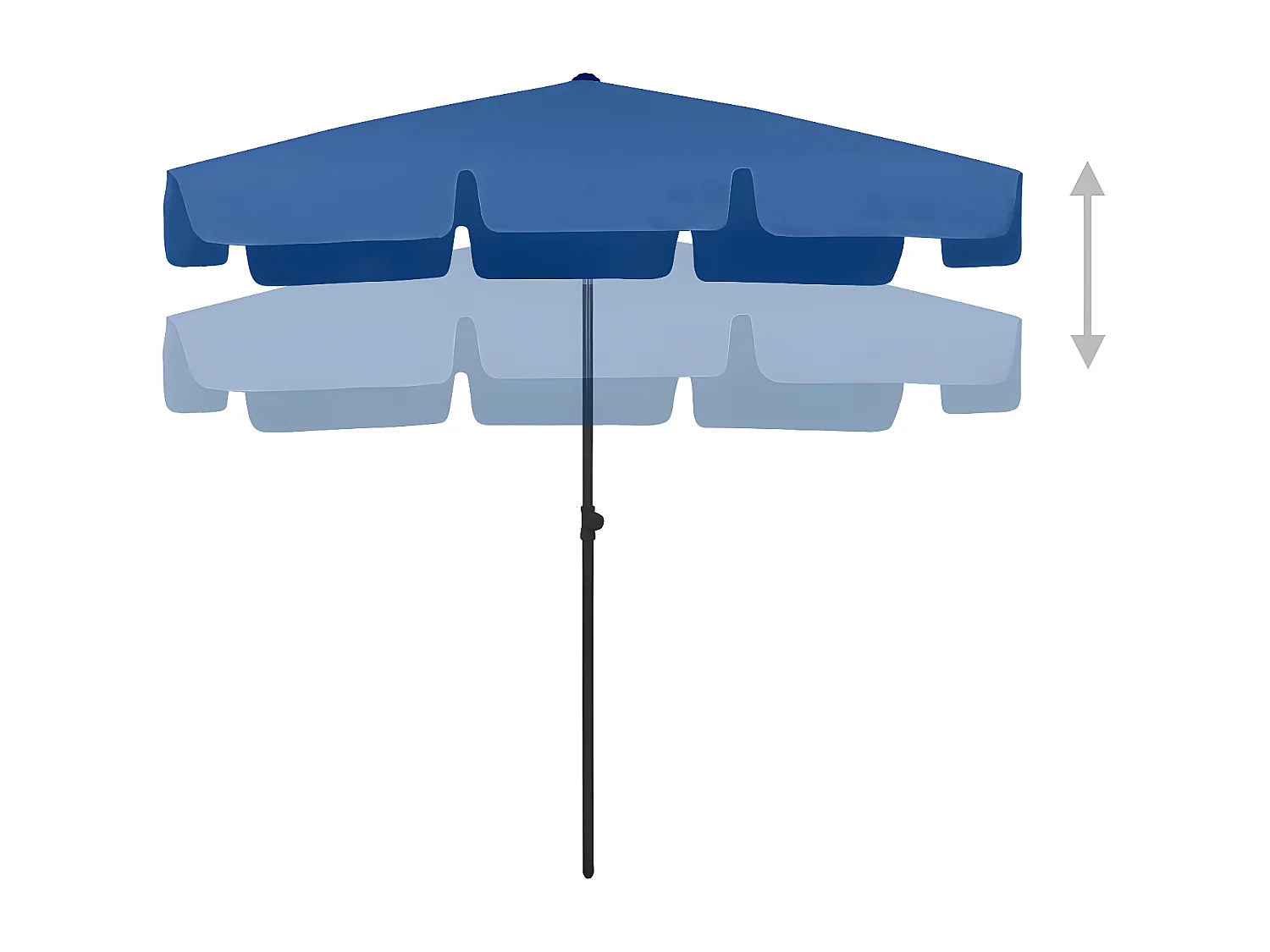 Parasol de plage bleu azur 200x125 cm