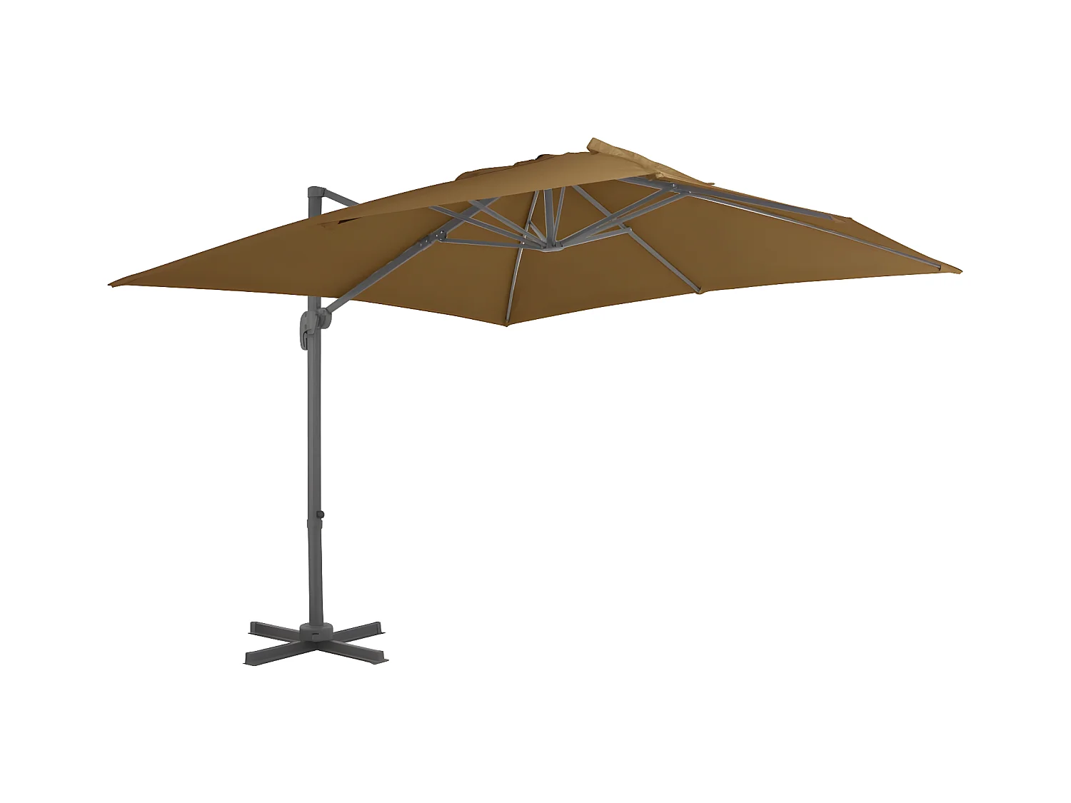 Parasol en porte-à-faux avec mât en aluminium 300x300 cm Taupe