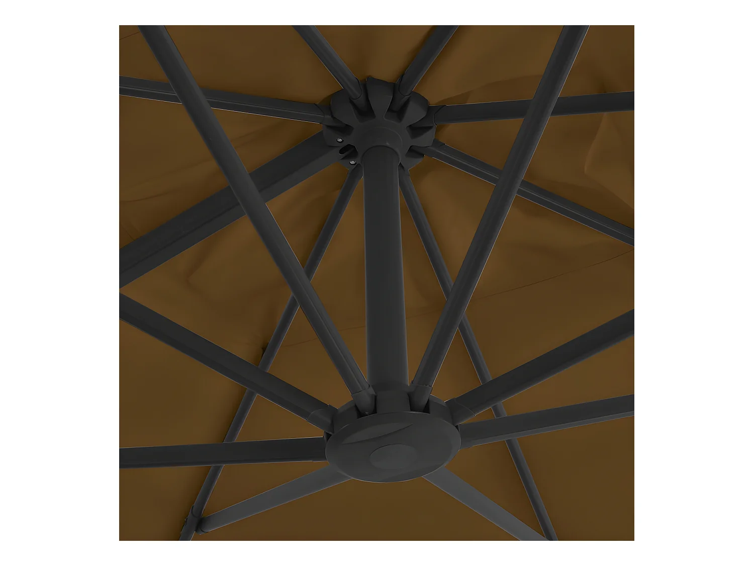 Sombrilla voladiza con poste de aluminio 300x300 cm gris topo