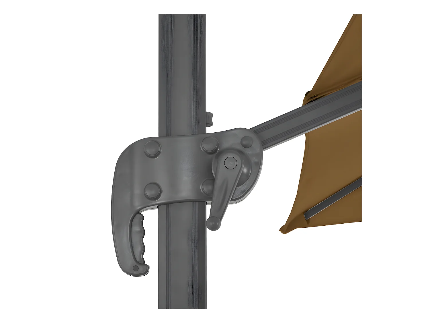 Sombrilla voladiza con poste de aluminio 300x300 cm gris topo