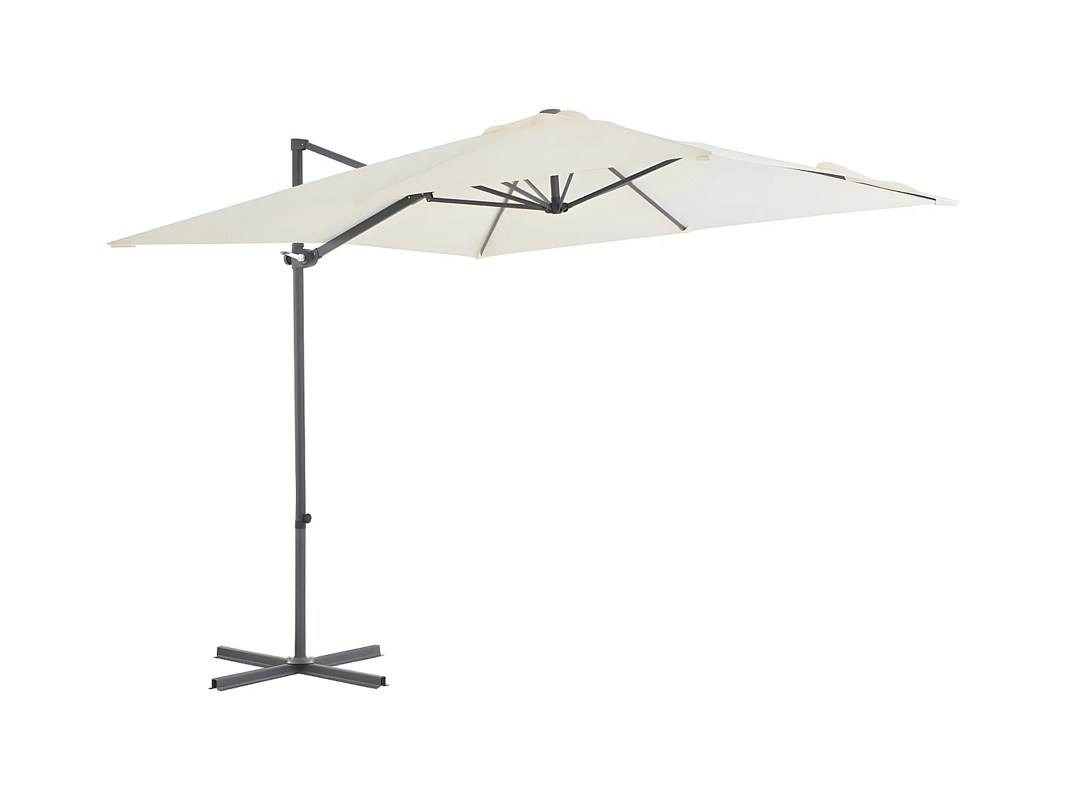 Parasol en porte-à-faux avec mât en acier 250 x 250 cm Sable