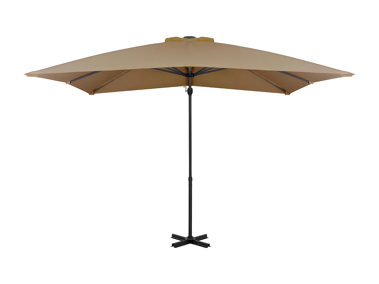 Parasol en porte-à-faux et mât en aluminium 250x250 cm Taupe