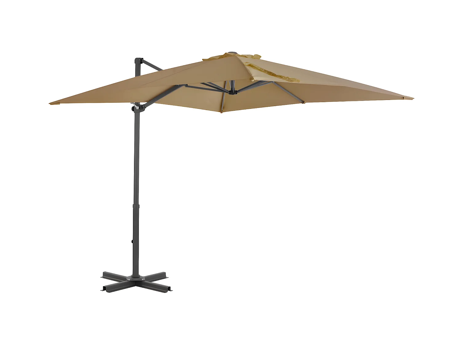 Guarda-sol cantilever poste alumínio 250x250cm cinza-acastanhado