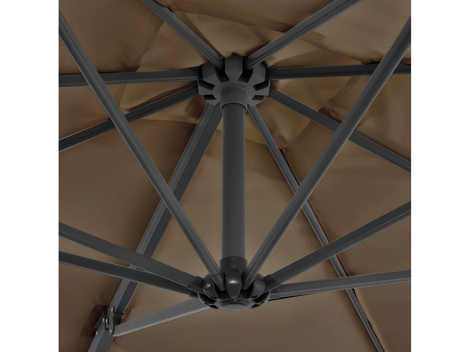 Parasol en porte-à-faux et mât en aluminium 250x250 cm Taupe