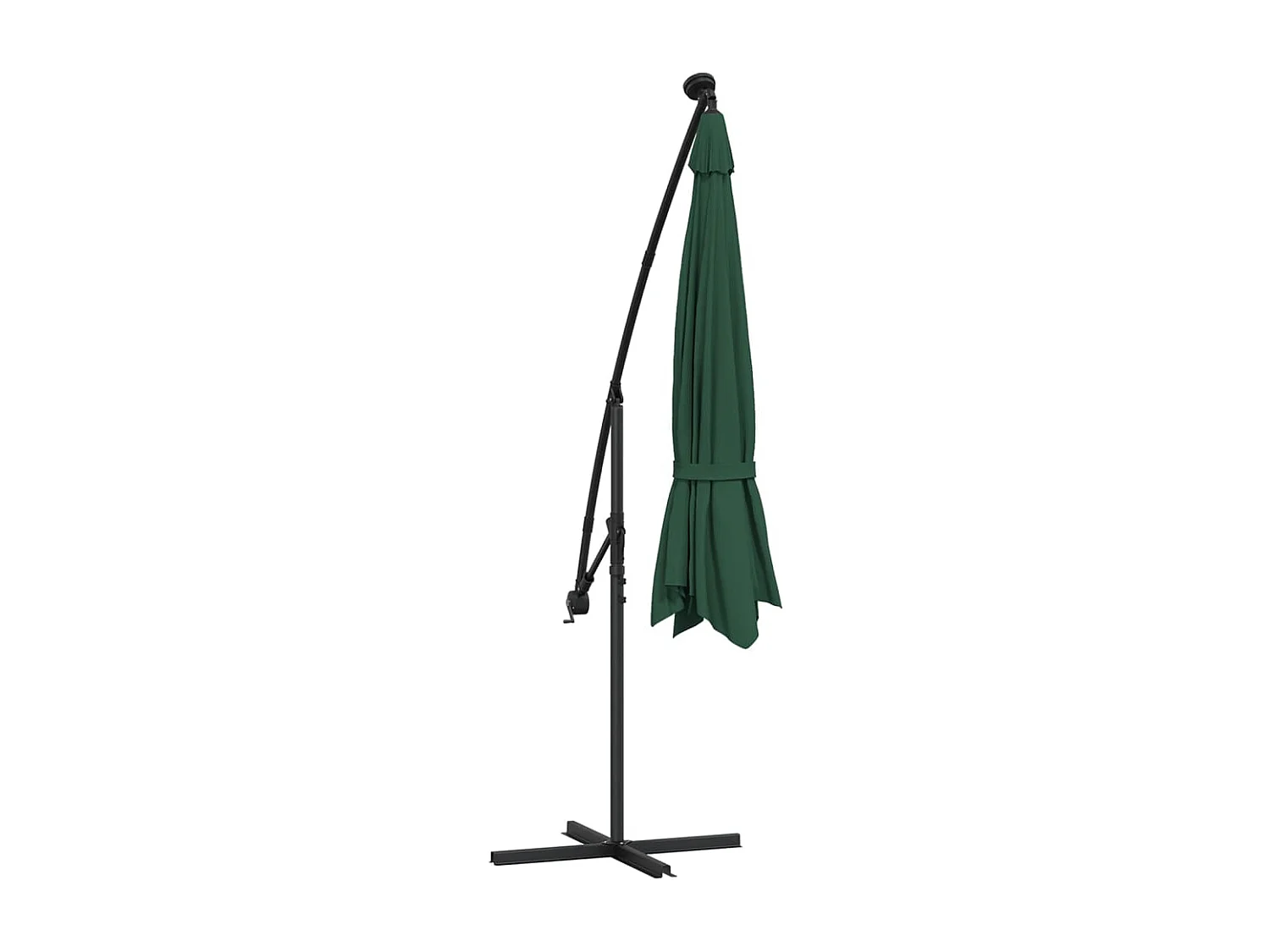 Parasol en porte-à-feux et poteau métallique 350 cm Vert