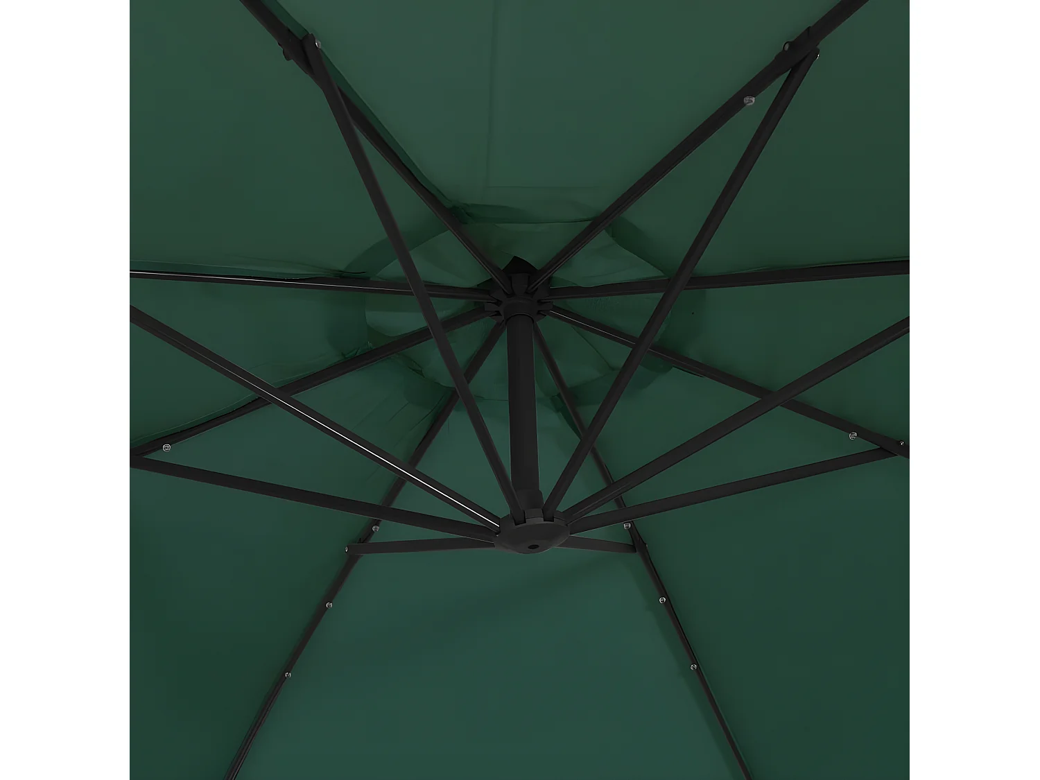 Parasol en porte-à-feux et poteau métallique 350 cm Vert