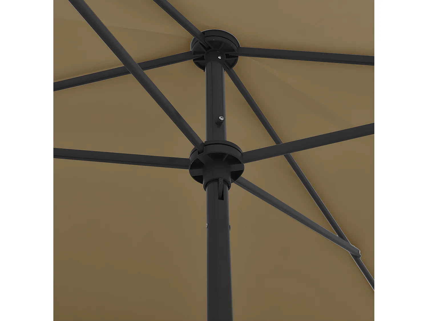 Guarda-sol de praia 200x125 cm cinzento-acastanhado