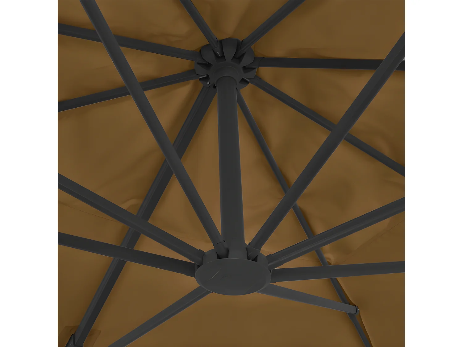 Guarda-sol cantilever poste alumínio 400x300cm cinza-castanho