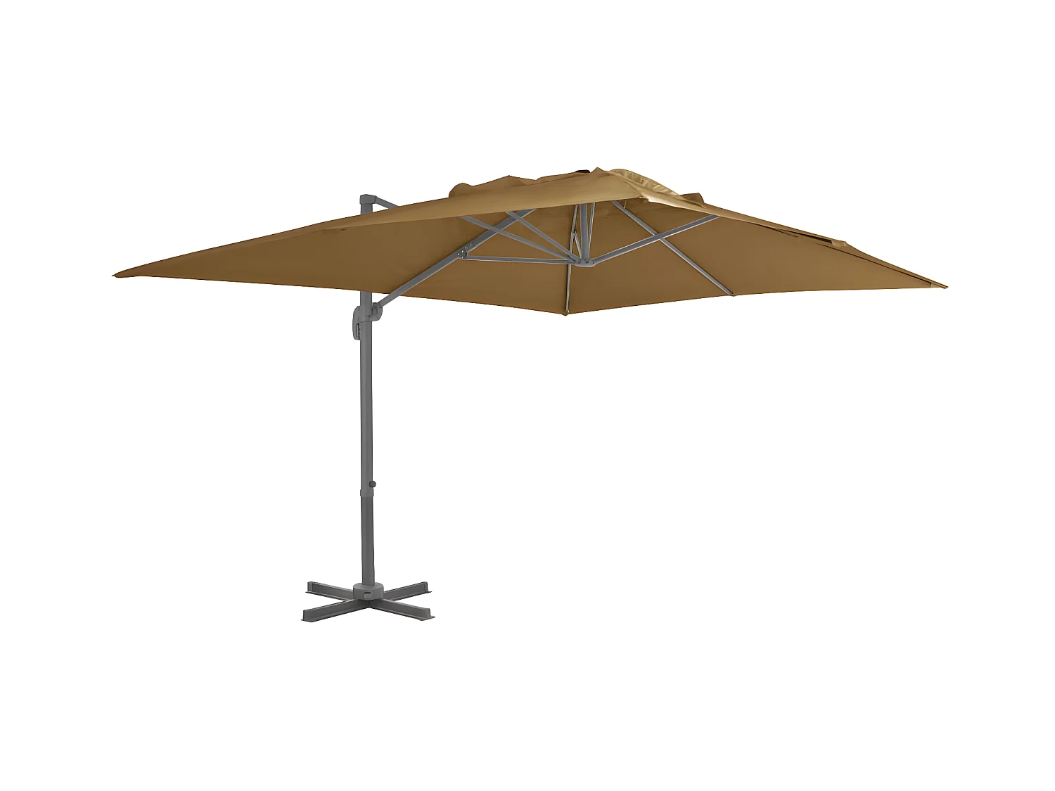 Guarda-sol cantilever poste alumínio 400x300cm cinza-castanho