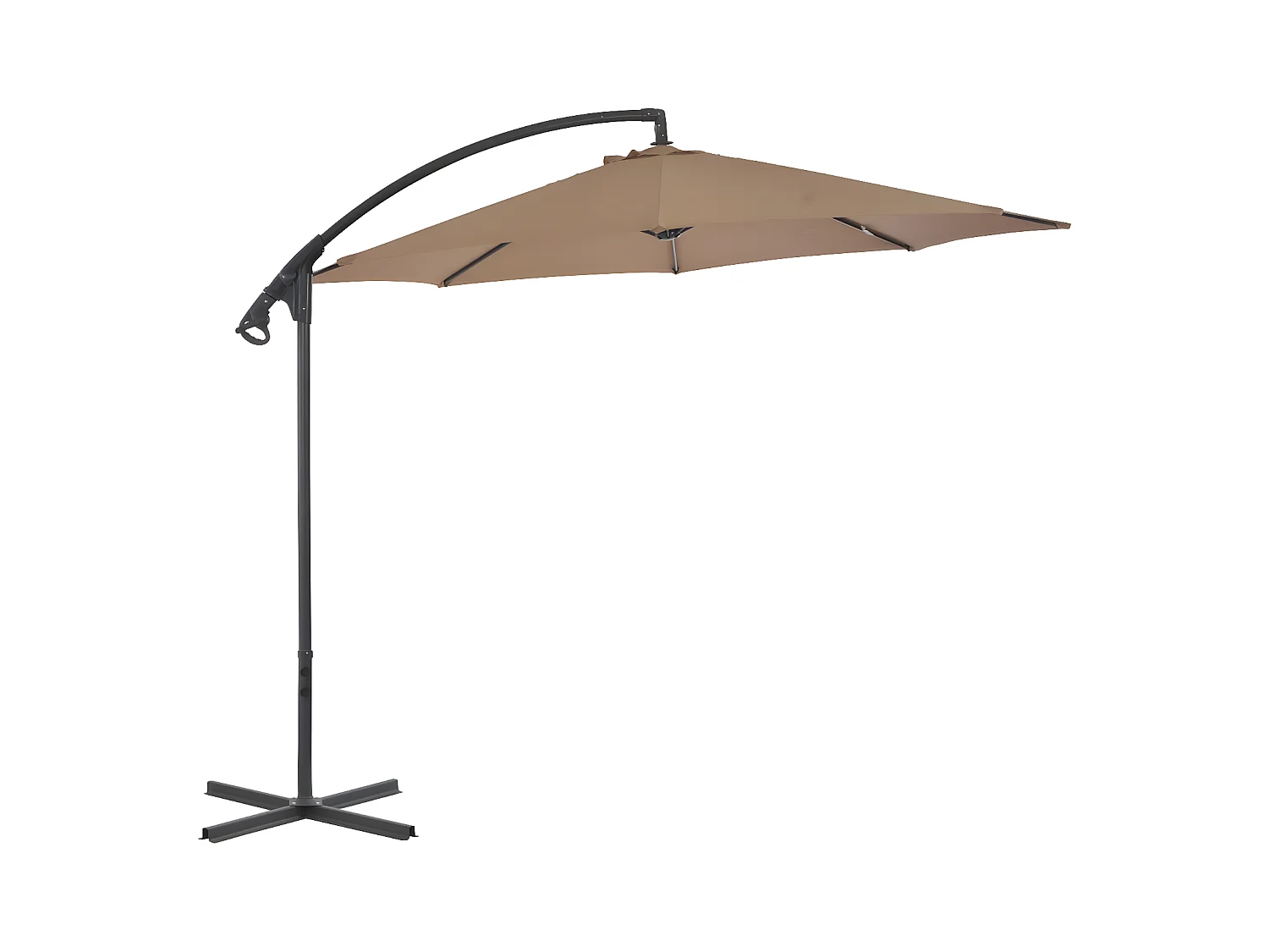 Parasol en porte-à-feux avec poteau en acier 300 cm Taupe