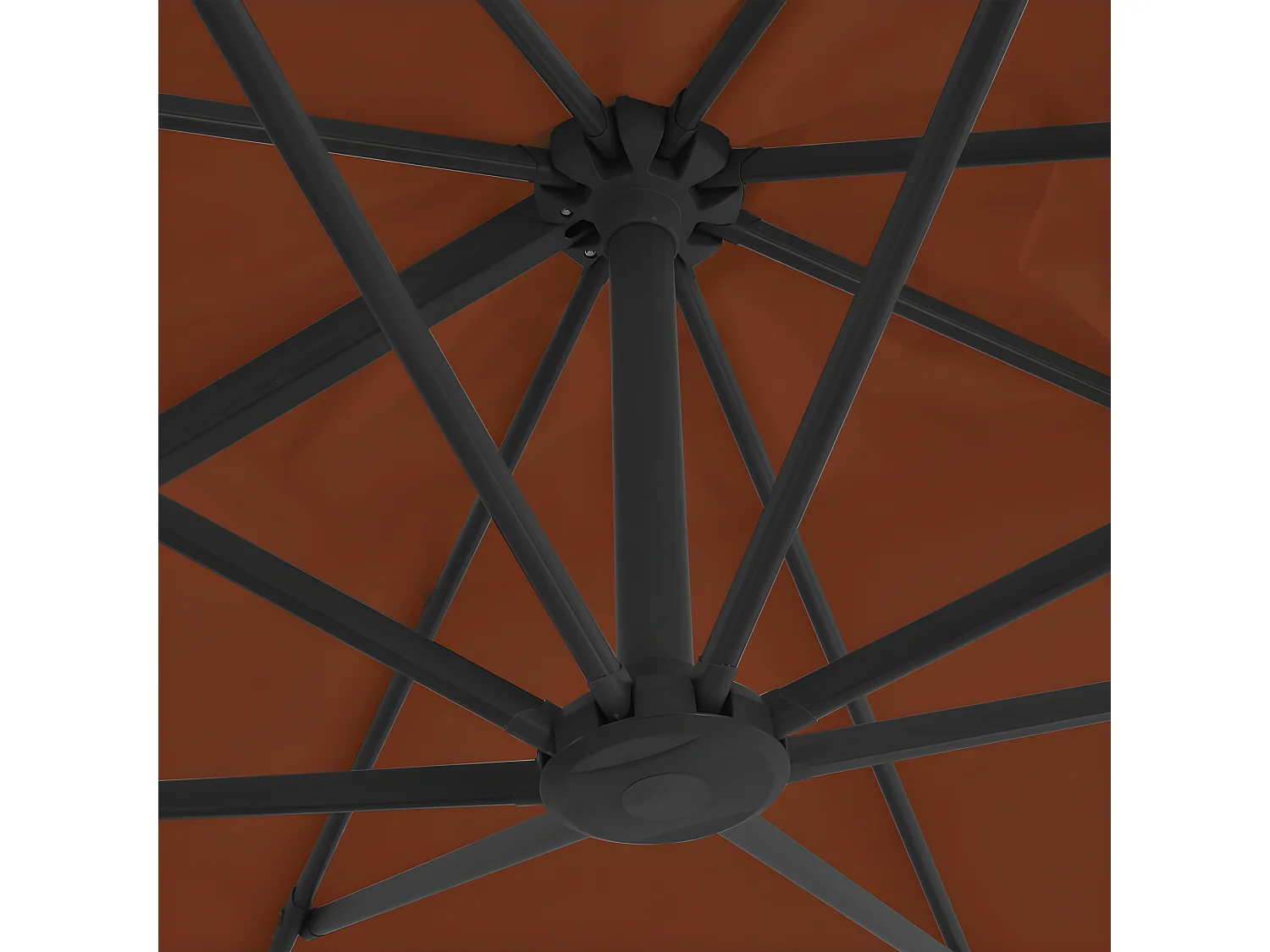 Sombrilla voladiza con poste de aluminio terracota 400x300 cm