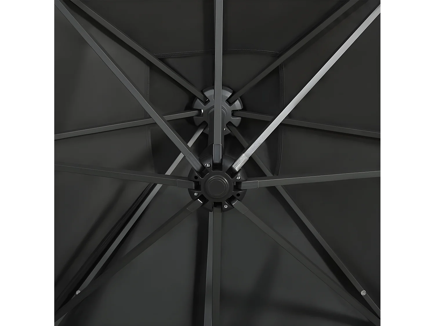 Guarda-sol cantilever c/ poste e luzes LED 250 cm antracite