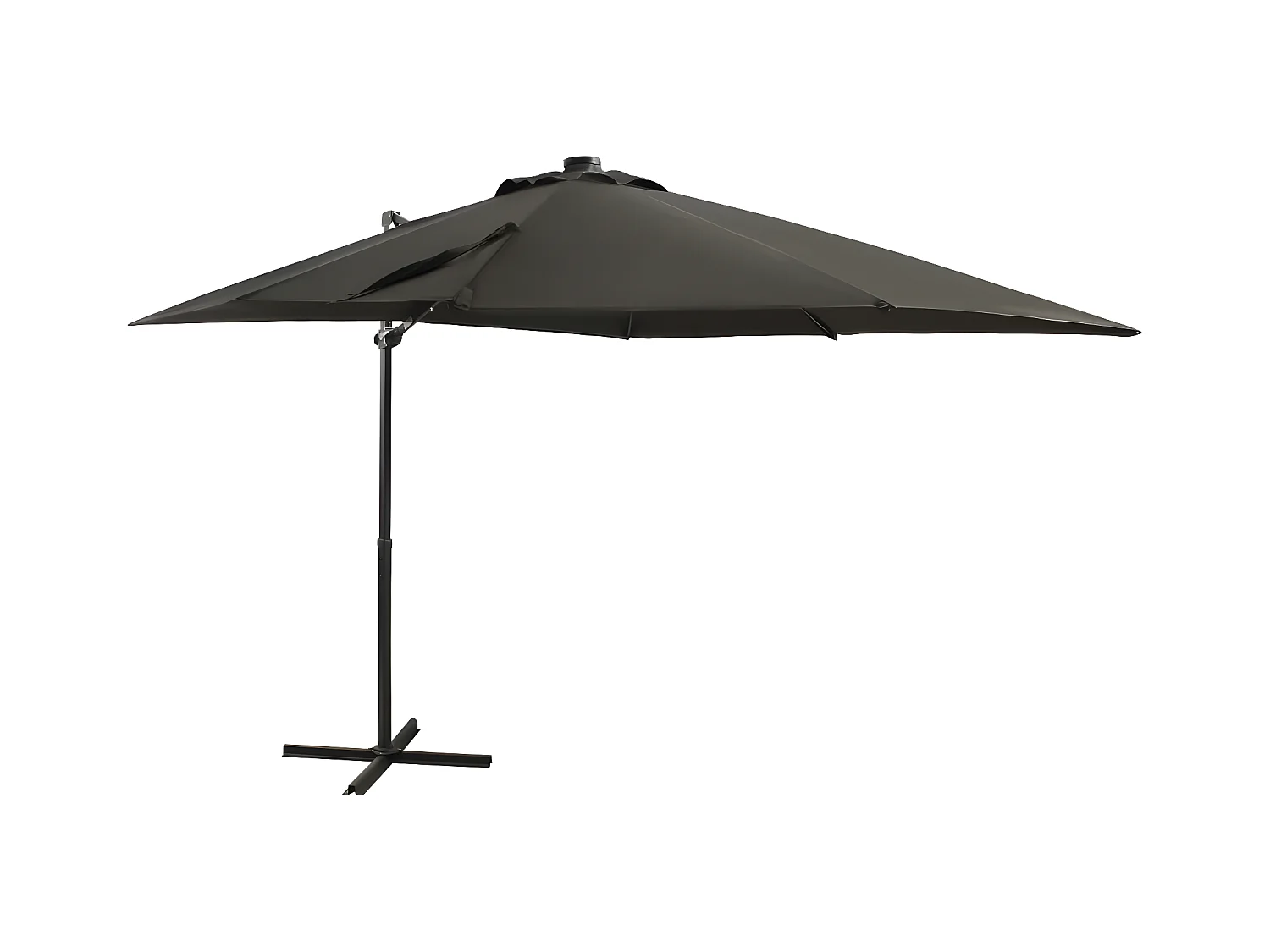 Parasol déporté avec mât et lumières LED Anthracite 250 cm