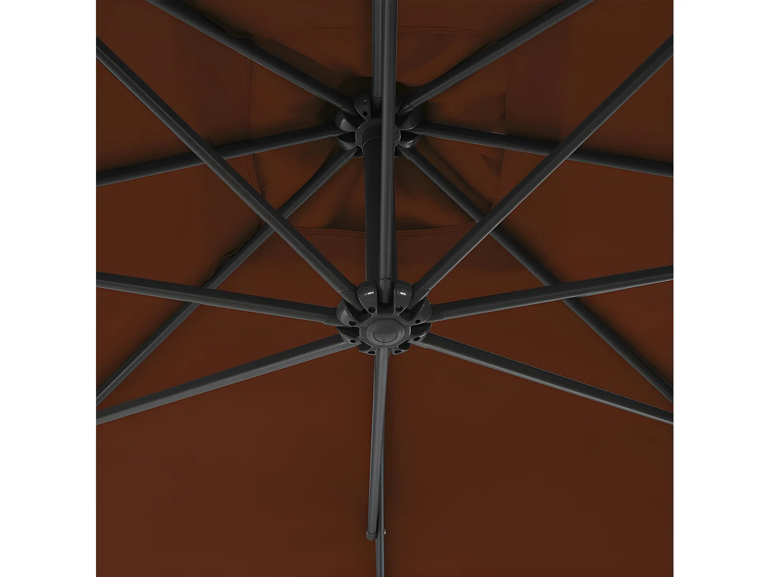 Parasol déporté avec mât en acier 300 cm Terre cuite