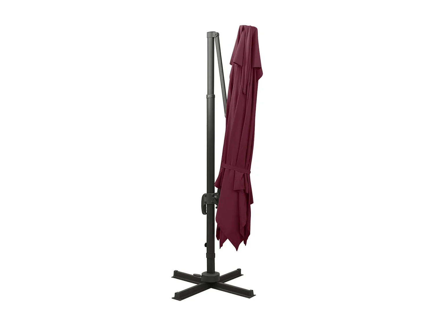 Parasol déporté à double toit 300x300 cm Rouge bordeaux