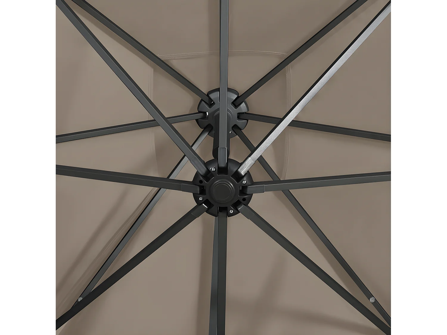 Sombrilla voladiza con poste y luces LED gris taupé 250 cm