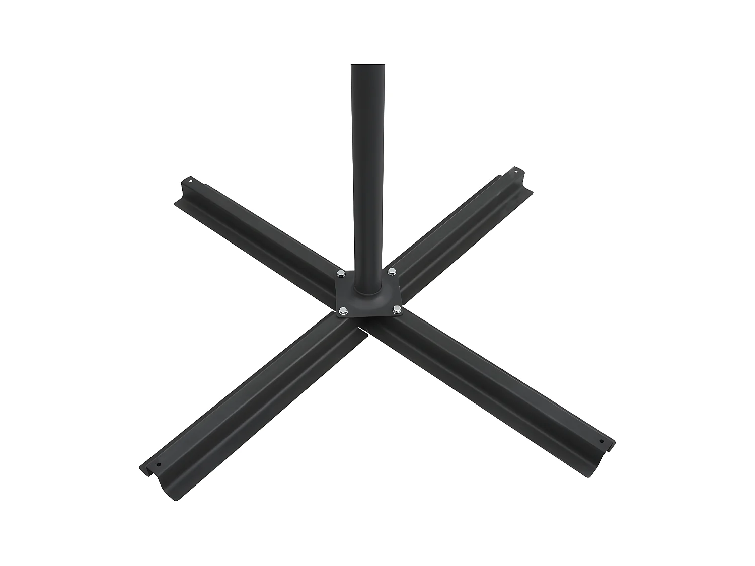 Parasol déporté avec LED et mât en acier 250x250 cm Taupe