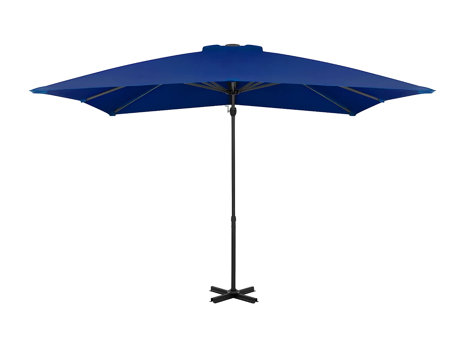 Parasol déporté et mât en aluminium Bleu azuré 250x250 cm