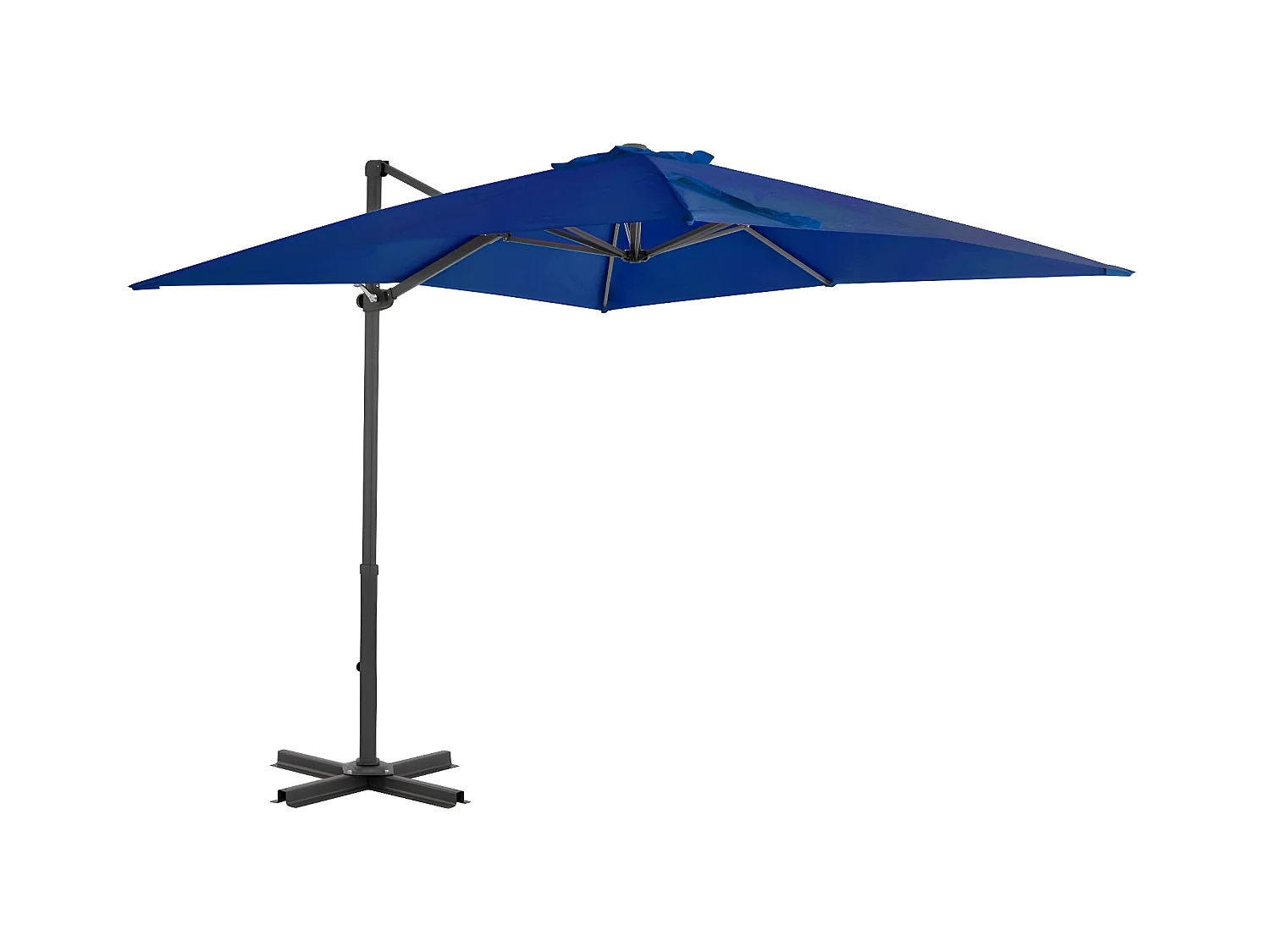 Parasol déporté et mât en aluminium Bleu azuré 250x250 cm