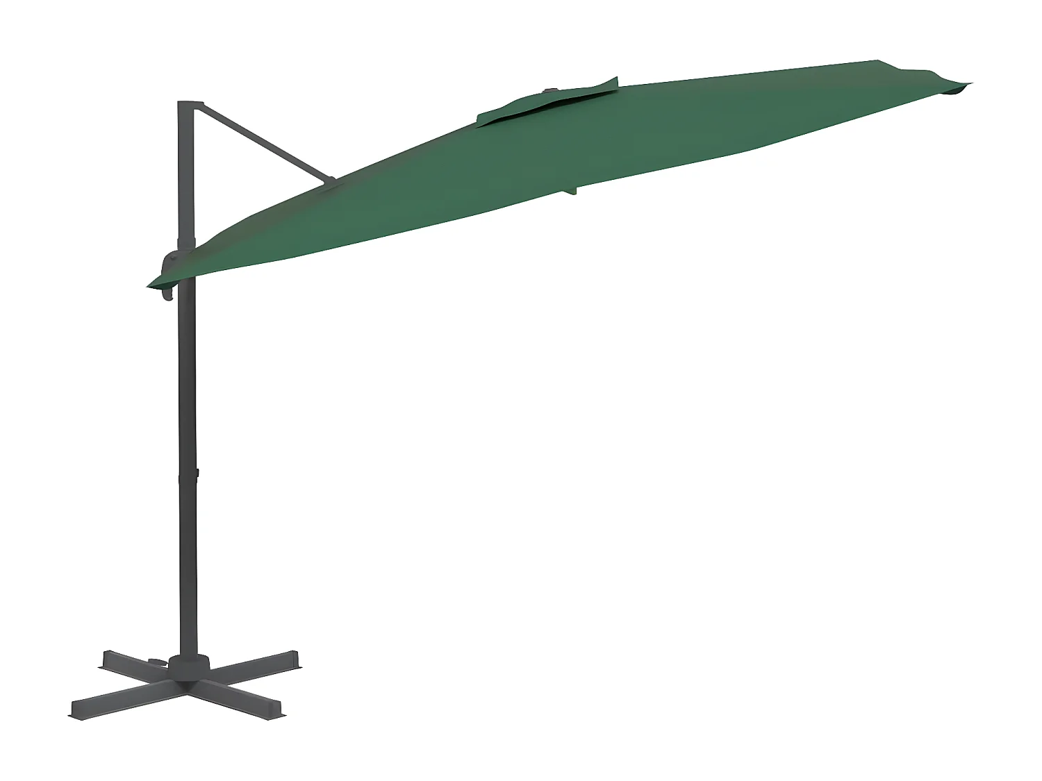 Parasol déporté avec mât en aluminium Vert 400x300 cm