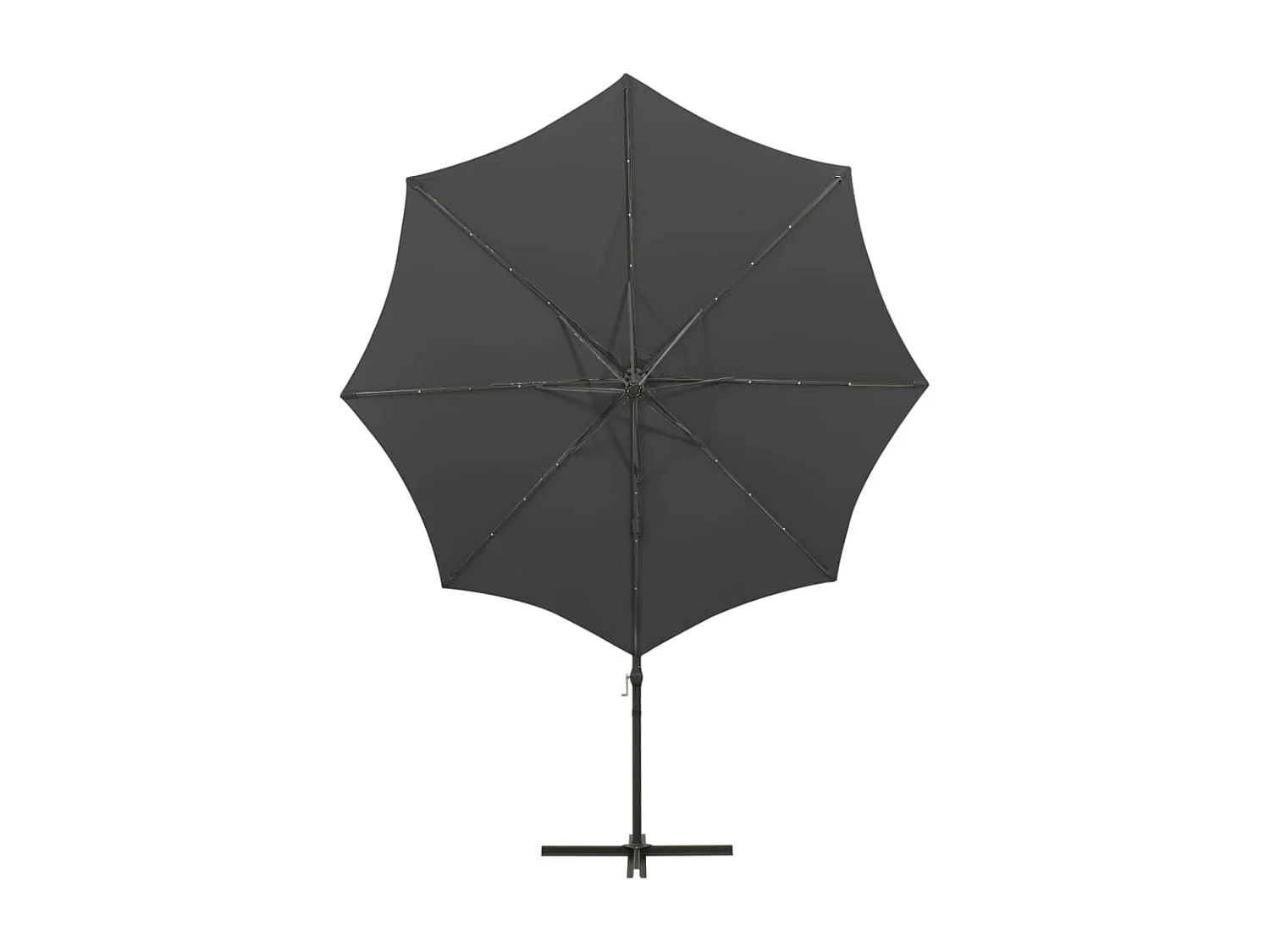Zweefparasol met paal en LED-verlichting 300 cm antracietkleur
