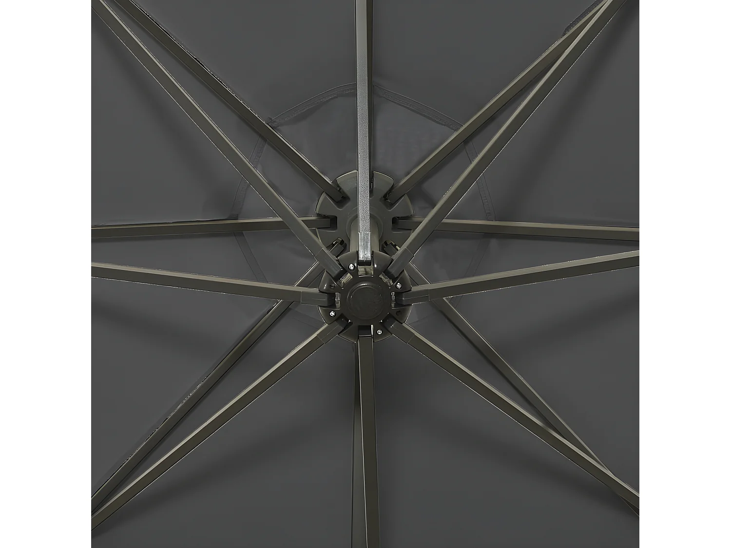 Parasol déporté avec mât et lumières LED Anthracite 300 cm