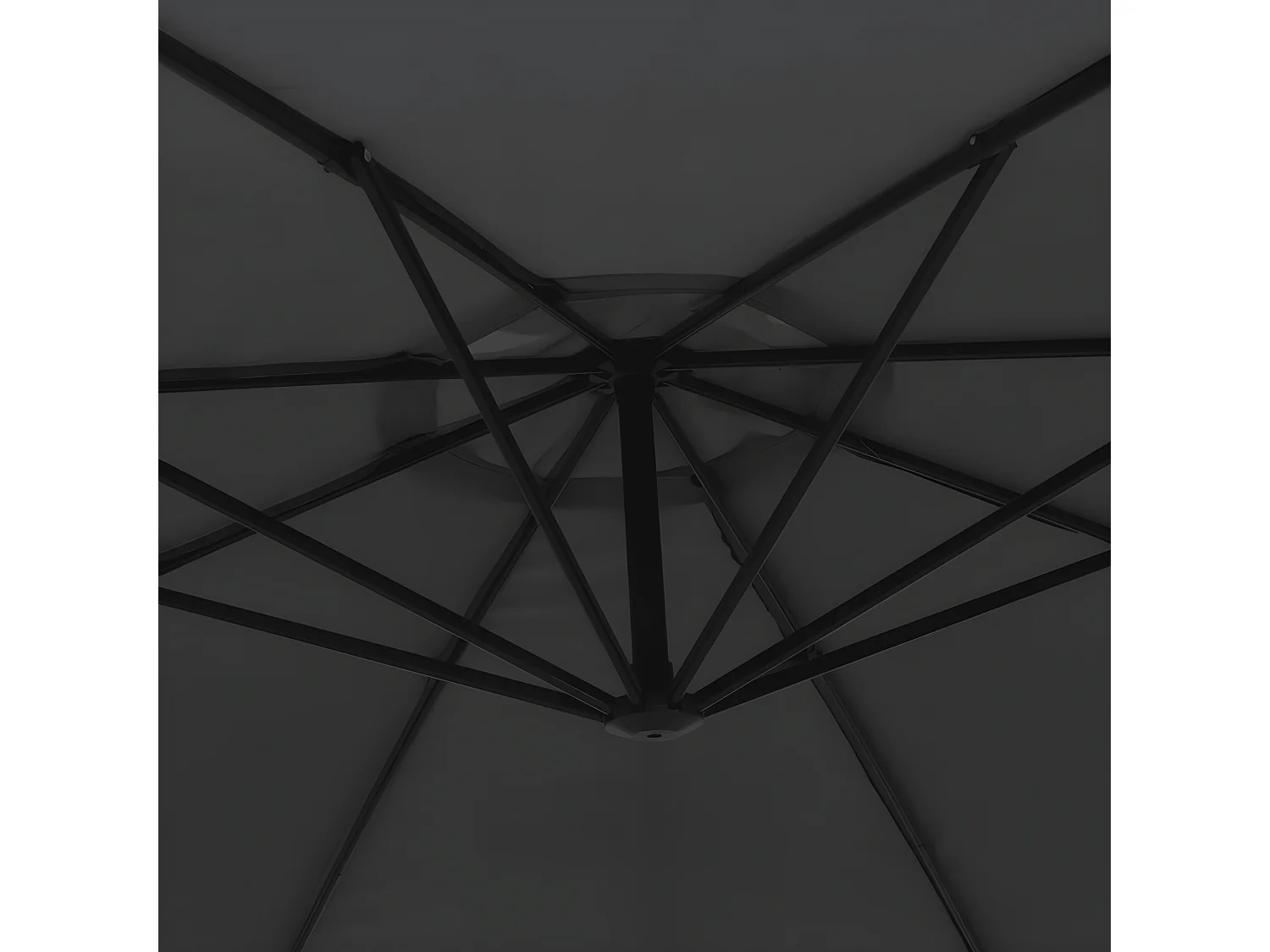 Parasol déporté avec mât en aluminium 350 cm Noir