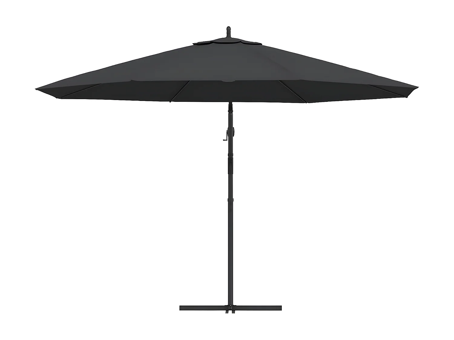 Parasol déporté avec mât en aluminium 350 cm Noir