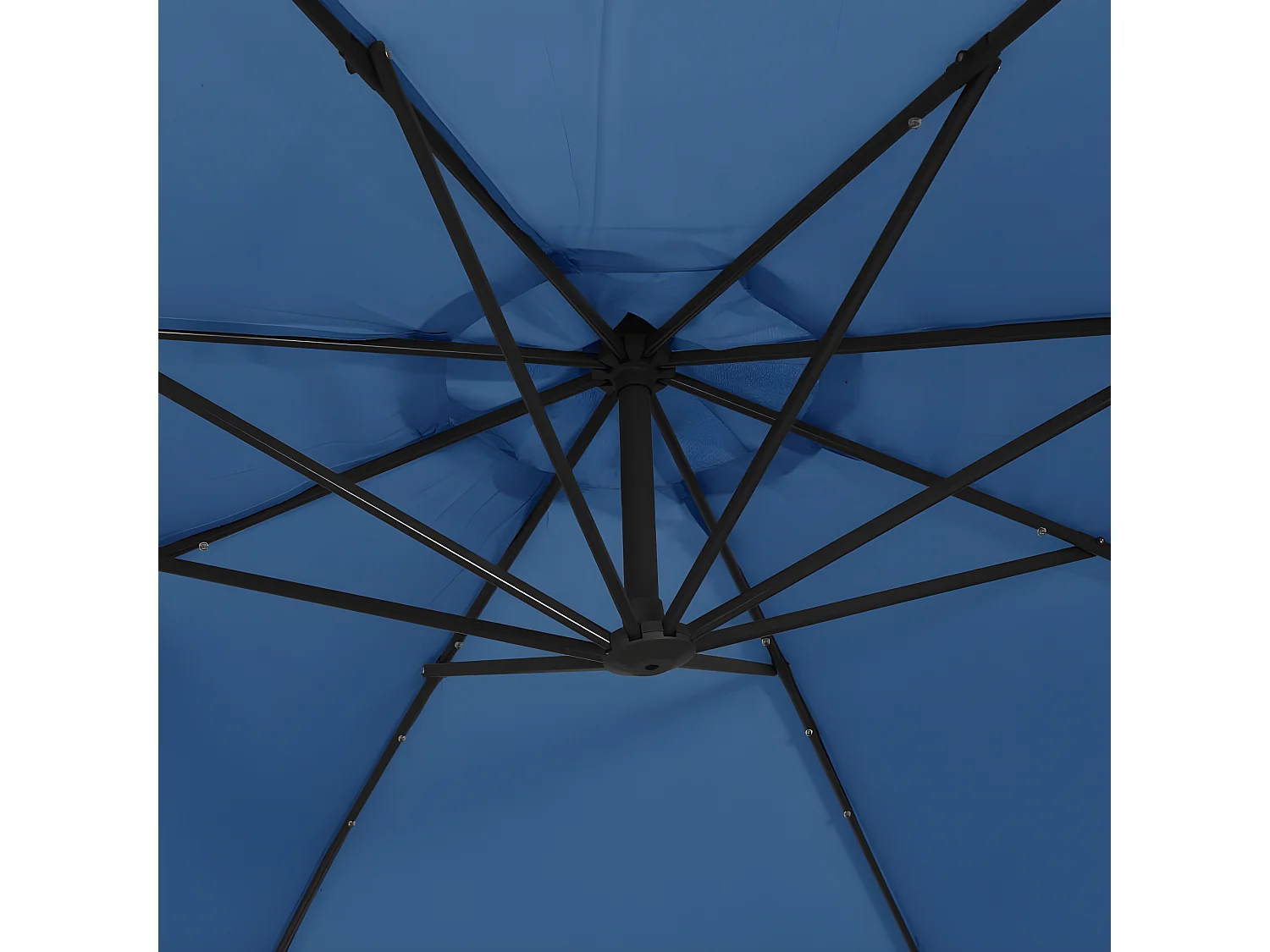 Parasol déporté avec lumières LED Bleu azuré 350 cm