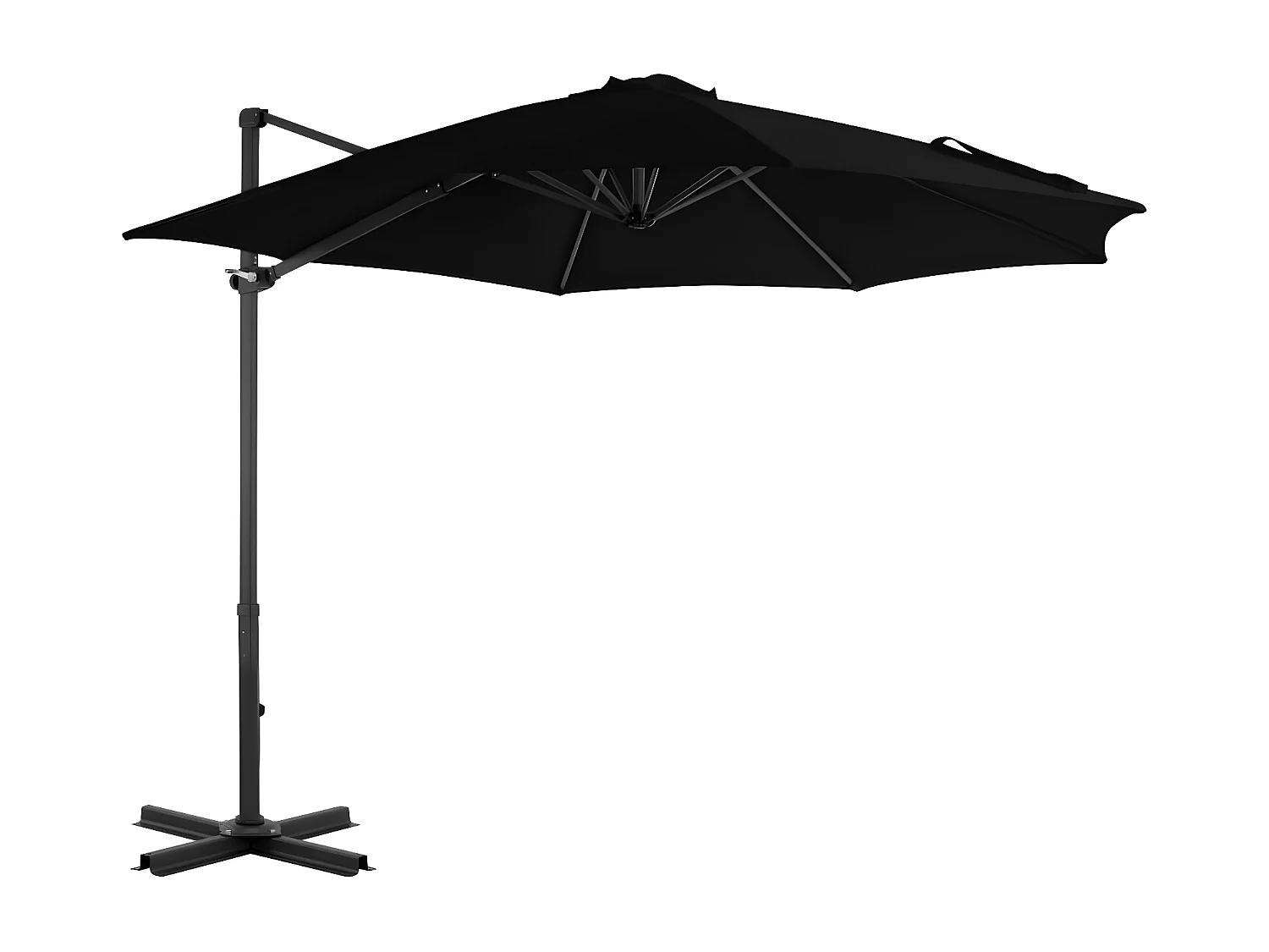 Guarda-sol cantilever poste alumínio 300 cm preto