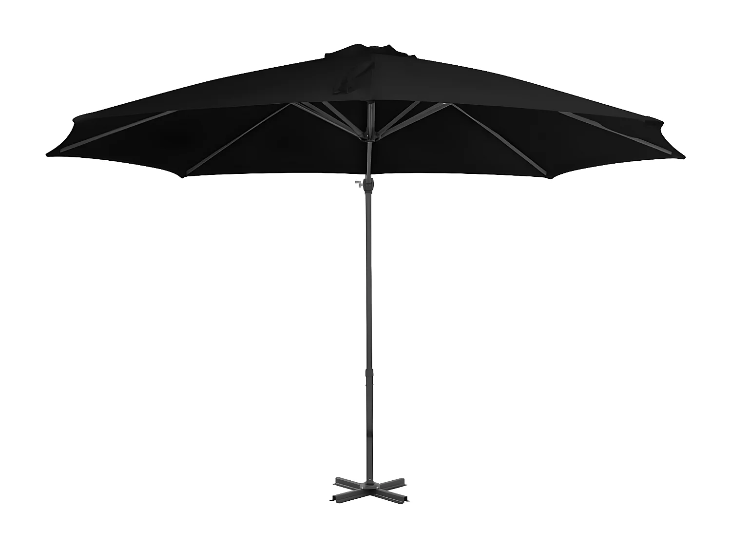 Guarda-sol cantilever poste alumínio 300 cm preto