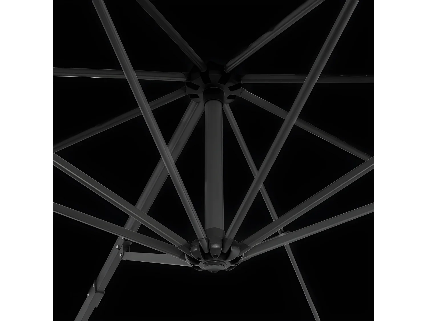 Guarda-sol cantilever poste alumínio 300 cm preto