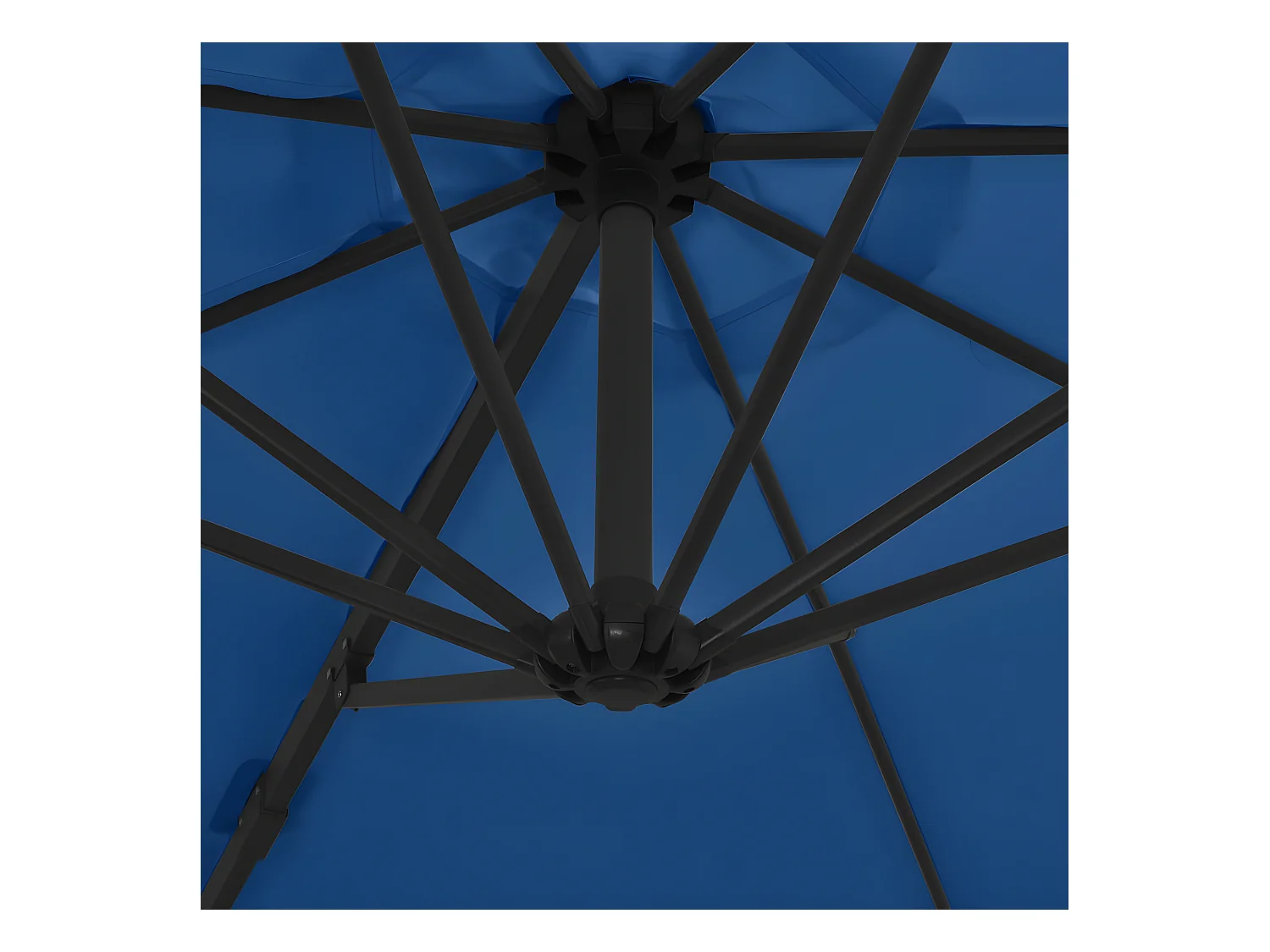 Guarda-sol cantilever com poste de aço 300 cm azul-ciano