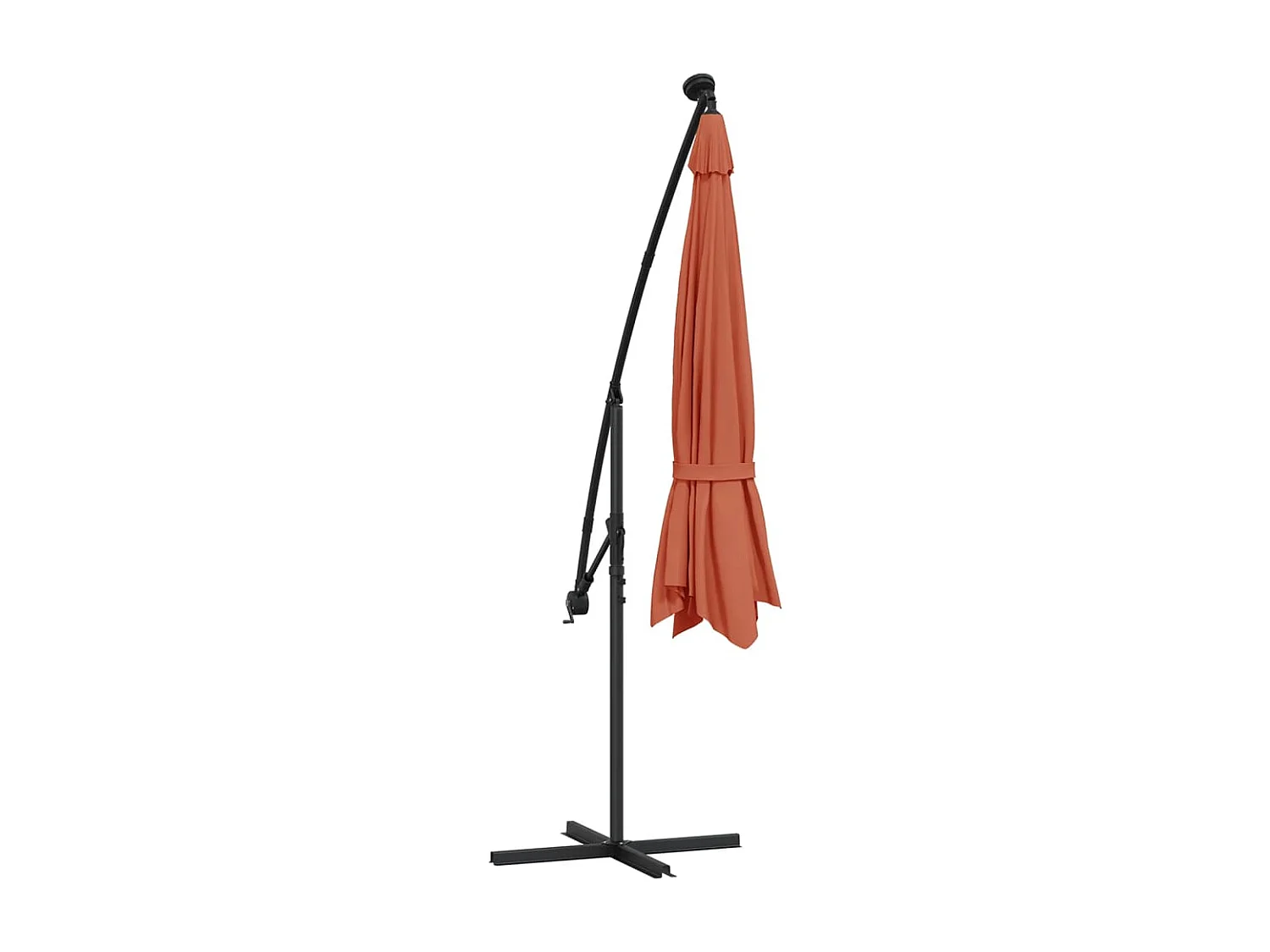 Parasol déporté avec lumières LED Terre cuite 350 cm