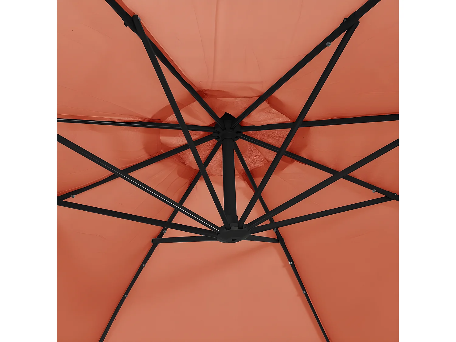 Parasol déporté avec lumières LED Terre cuite 350 cm