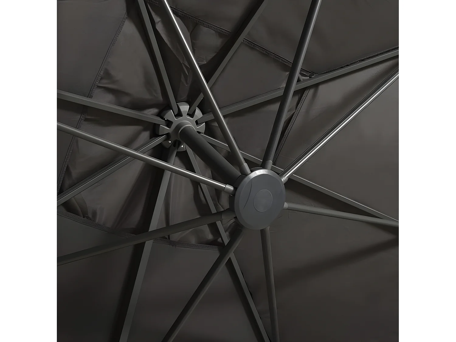 Guarda-sol cantilever c/ poste e luzes LED 300 cm antracite