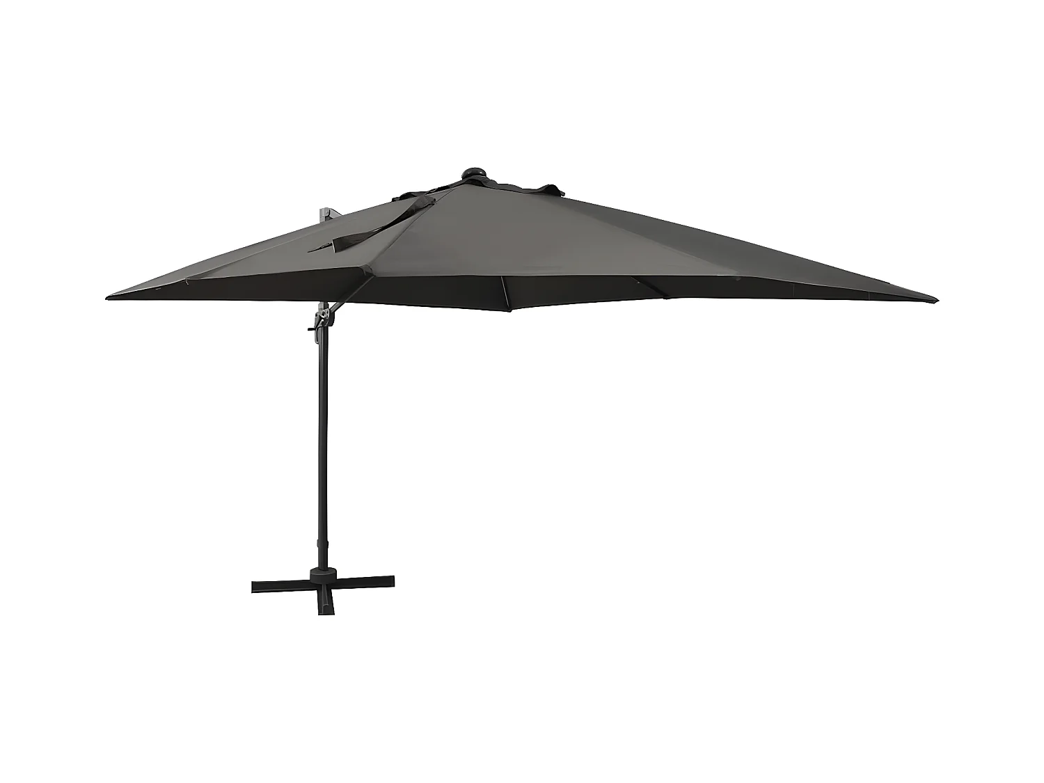 Parasol déporté avec mât et lumières LED Anthracite 300 cm