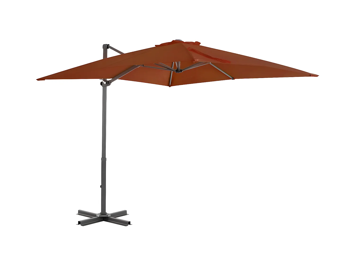 Parasol déporté avec mât en aluminium Terre cuite 250x250 cm