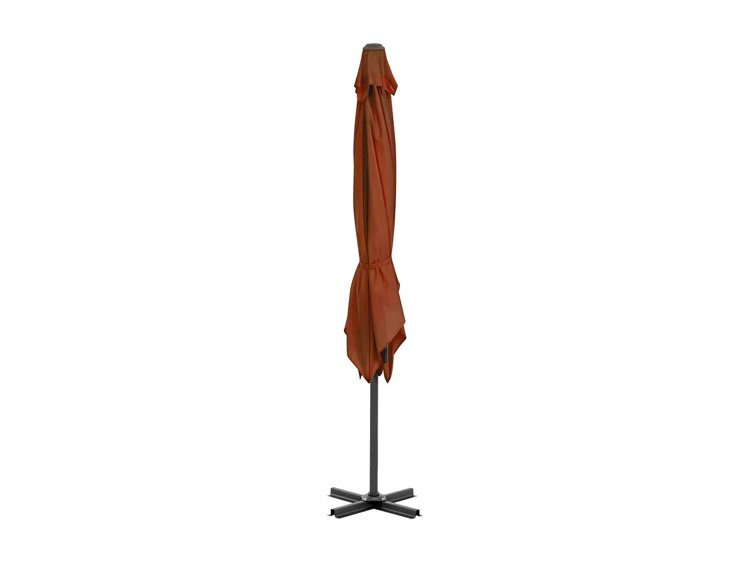 Guarda-sol cantilever com poste de alumínio 250x250cm terracota