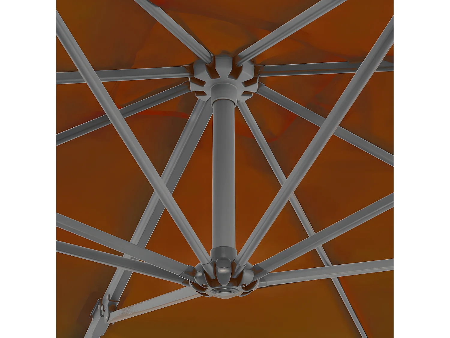 Guarda-sol cantilever com poste de alumínio 250x250cm terracota