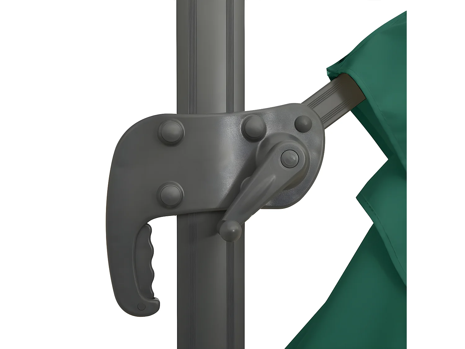 Parasol déporté avec mât en aluminium Vert 300x300 cm