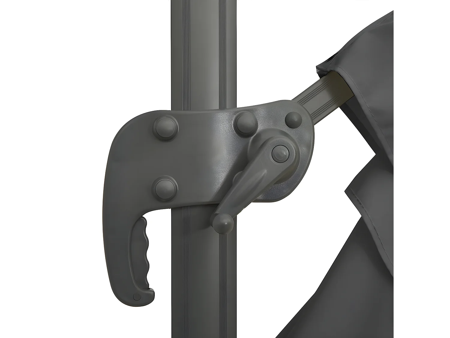 Sombrilla colgante poste de aluminio gris antracita 300x300 cm