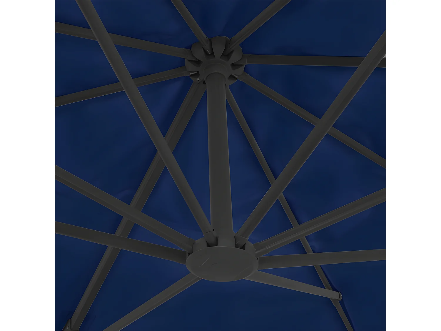 Sombrilla voladiza con poste de aluminio azul marino 4x3 m